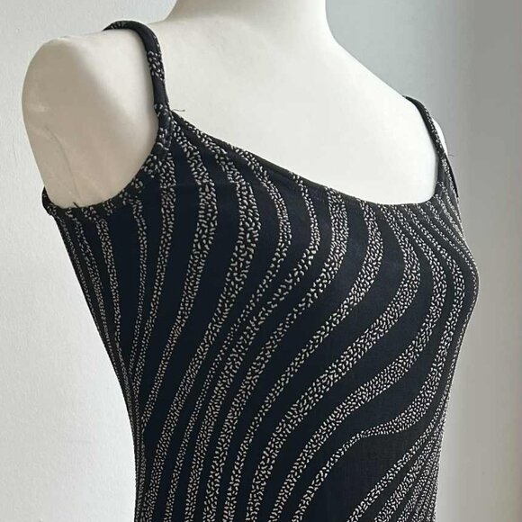 Vintage Gunne Sax by Jessica McClintock Stretch Mini Dress in Wavy Print – US 10 - Picture 1 of 7